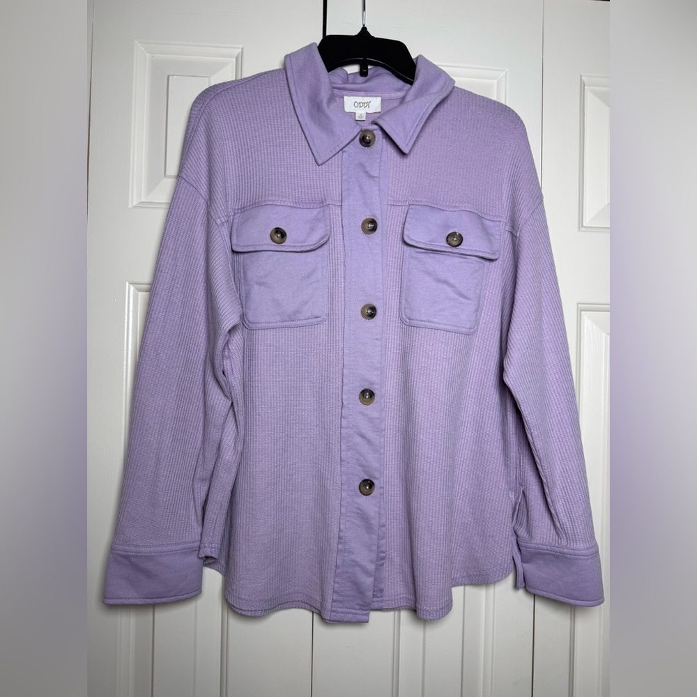 Oddy Purple Button Down Shacket - image 1